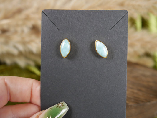 Gold Larimar Studs #2