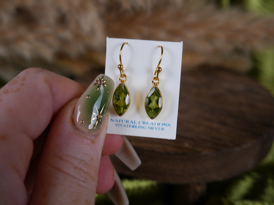 Peridot Dangling Earrings - Marquise