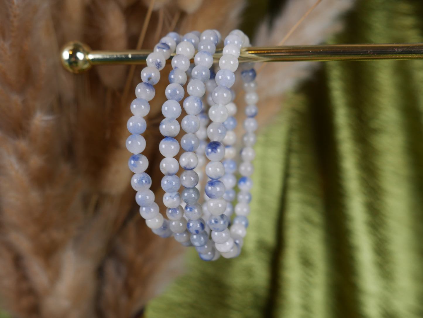 Dumortierite in Quartz Bracelet