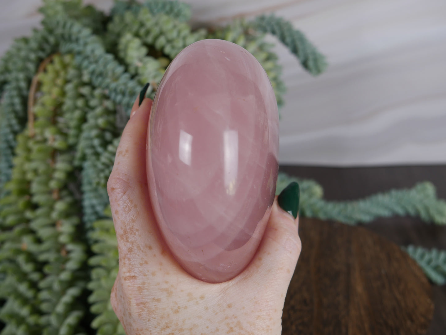 Rose Quartz Puffy Heart