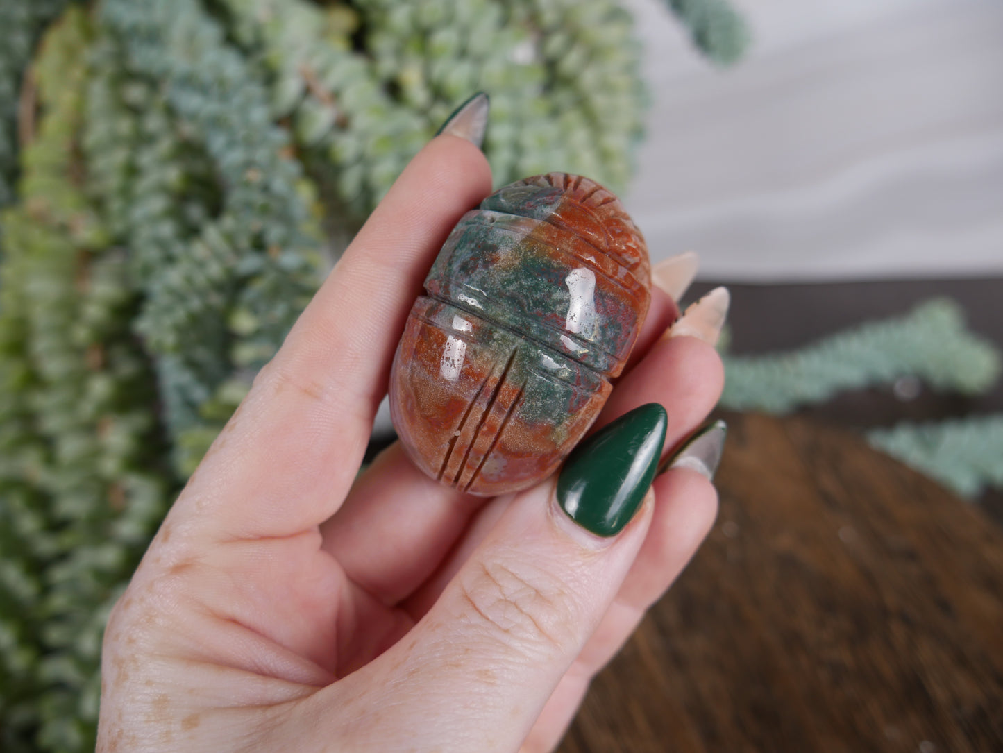 Ocean Jasper Scarab #1