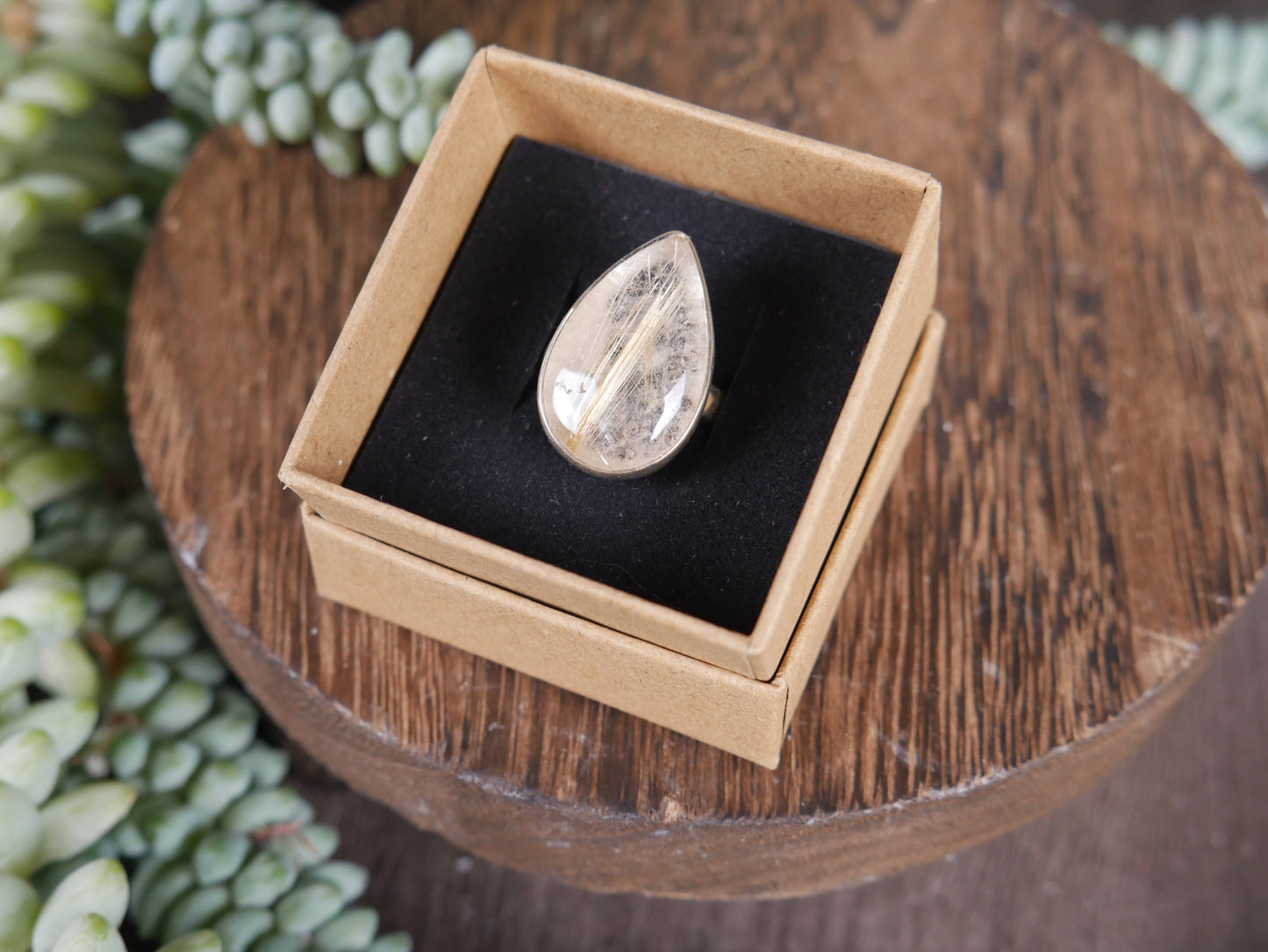 Golden Rutile Quartz Ring