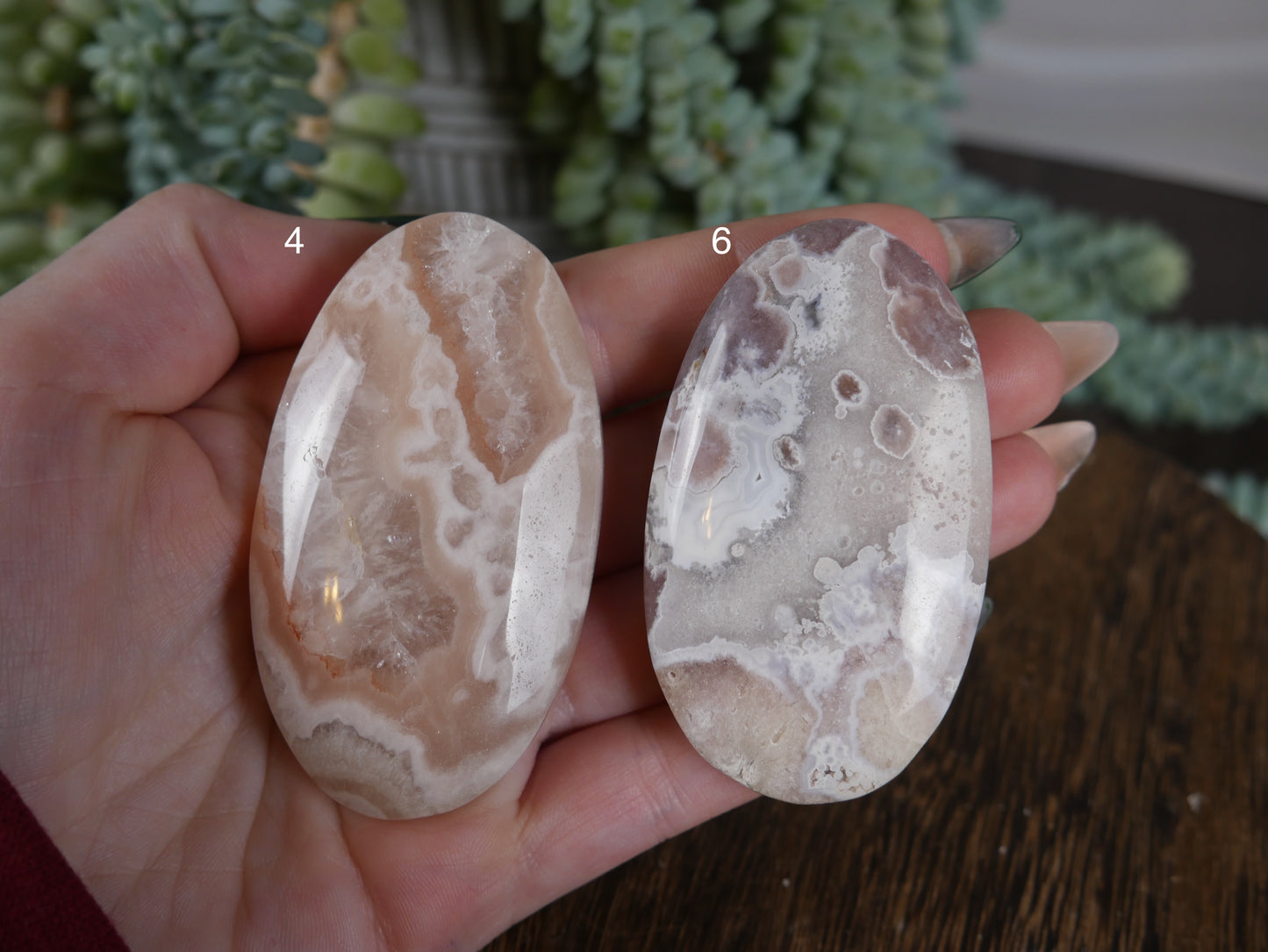 Flower Agate x Pink Amethyst Palm [various]