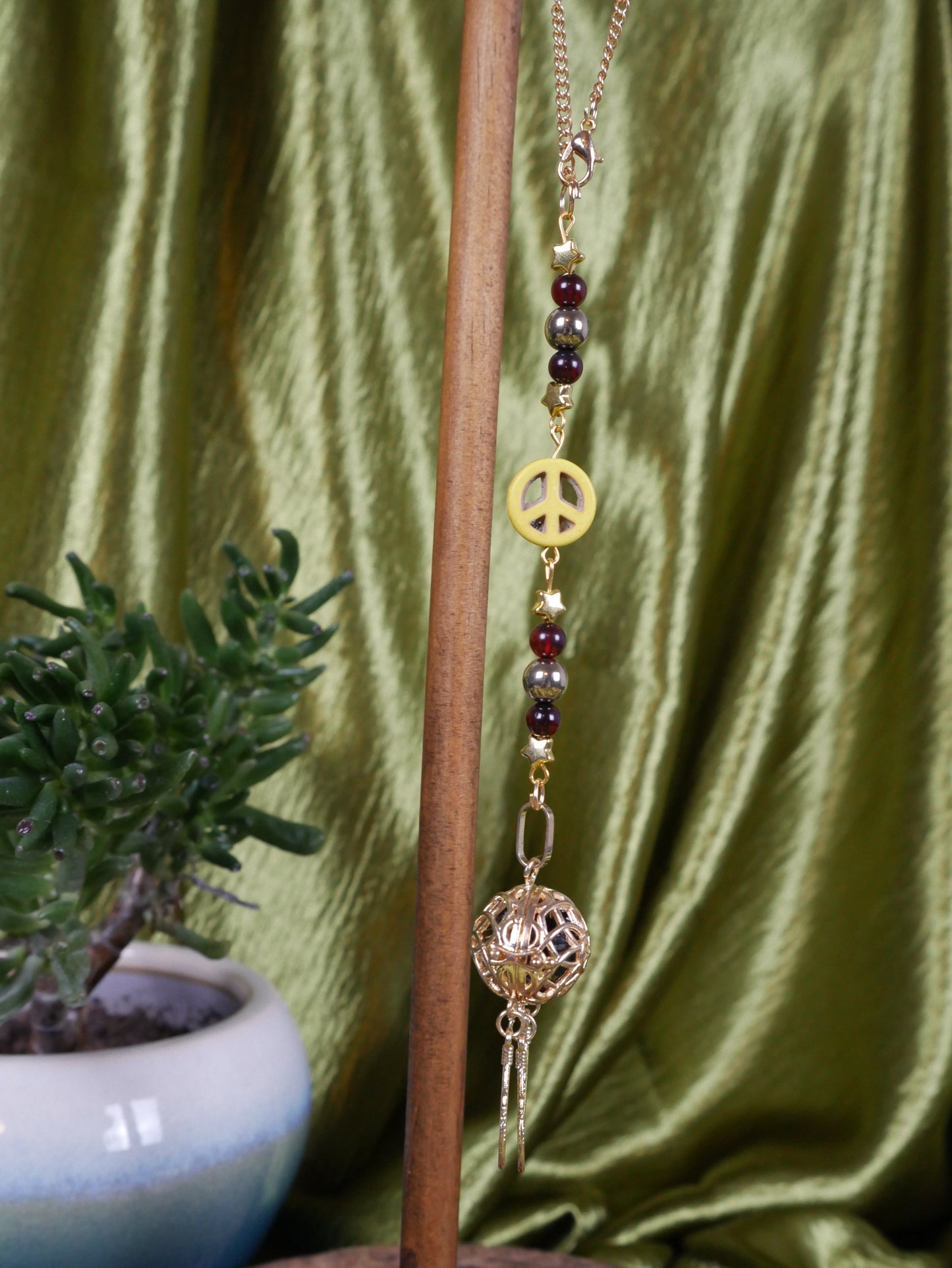 Yellow Peace Sign Car Mirror Decor - Dream Catcher Collection