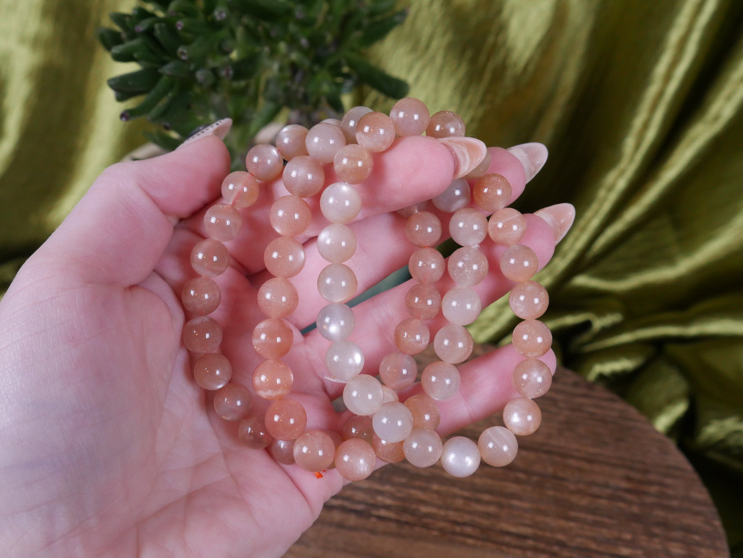 Peach Moonstone Bracelet