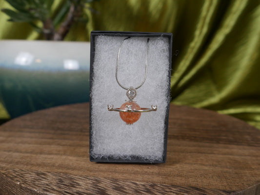 Sunstone Planet Necklace