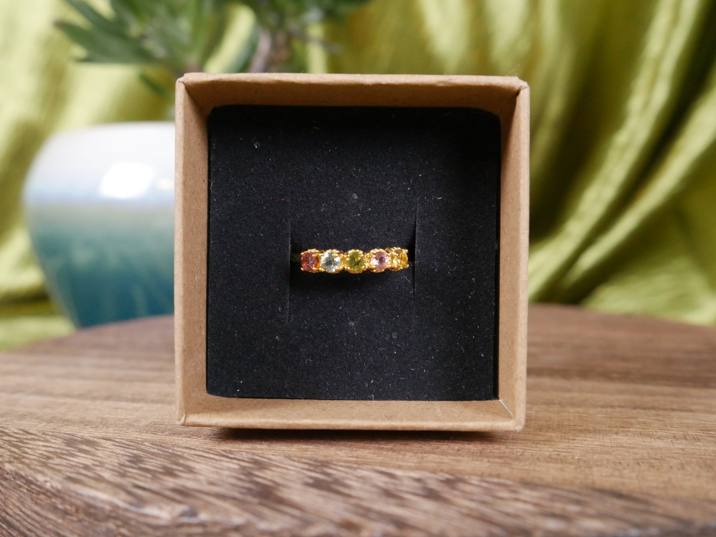 Gold Tourmaline Ring - Adjustable