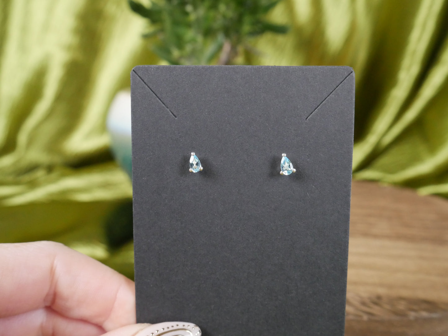 Kyanite Studs - Silver Prong