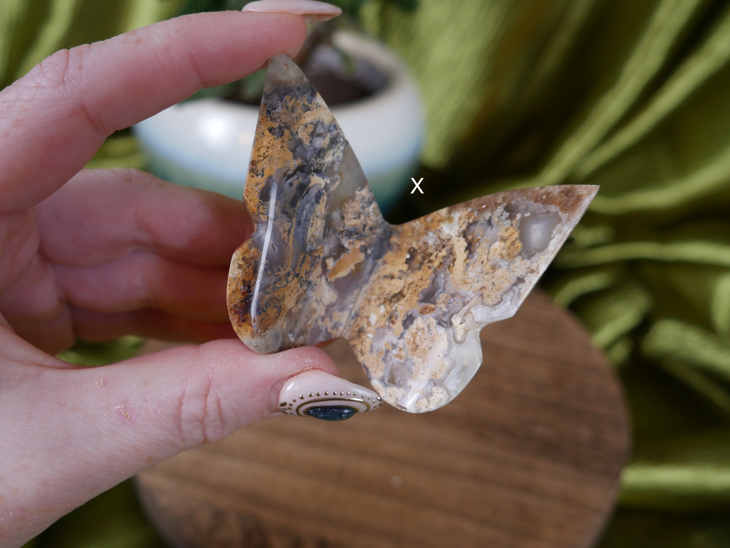 Moss Agate 3D Butterfly [various]