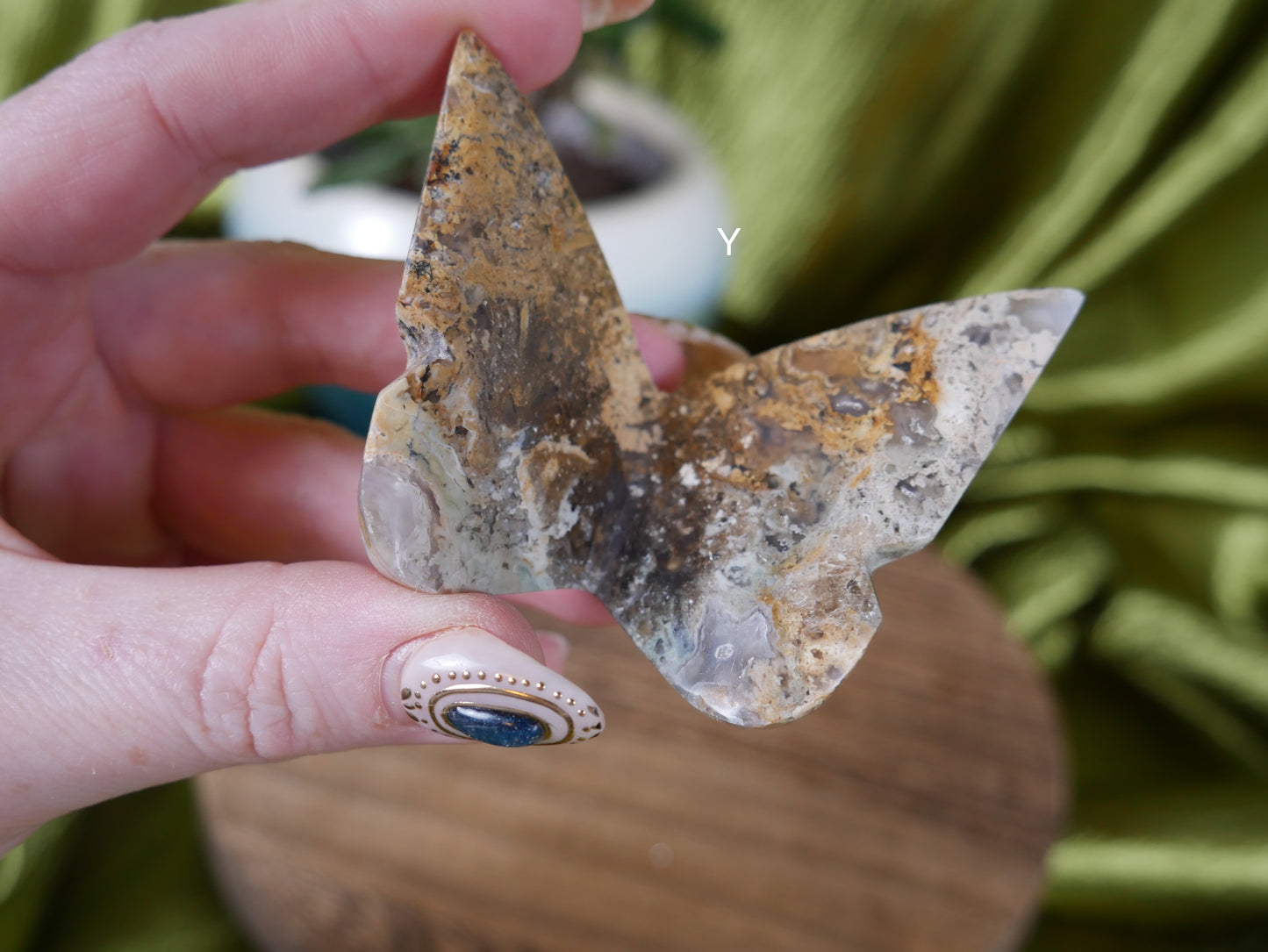 Moss Agate 3D Butterfly [various]