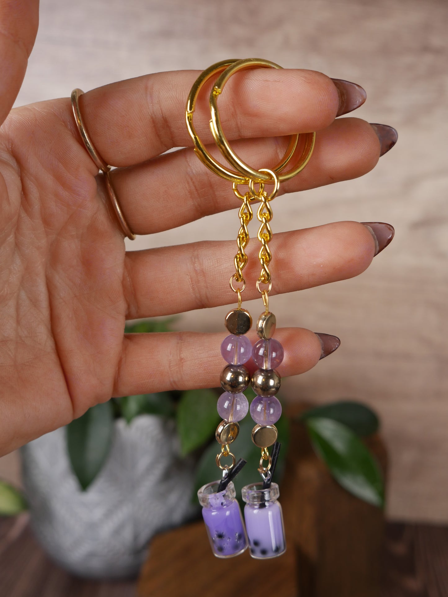 Ube Boba Keychain