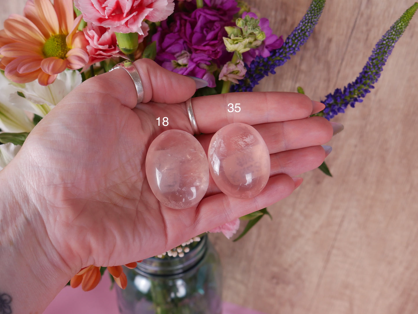 Brazil Rose Quartz Palms [10's]