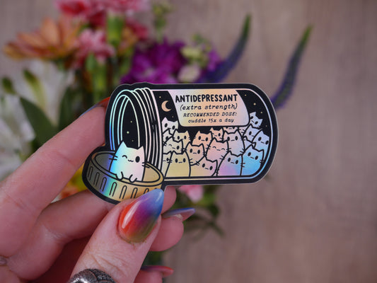 Antidepressant Kitty Sticker