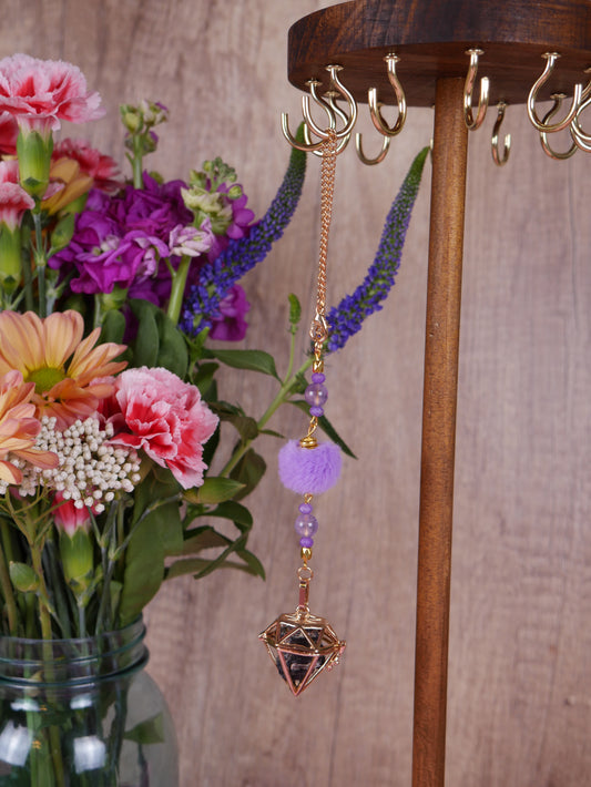 Purple Poof Car Mirror Decor