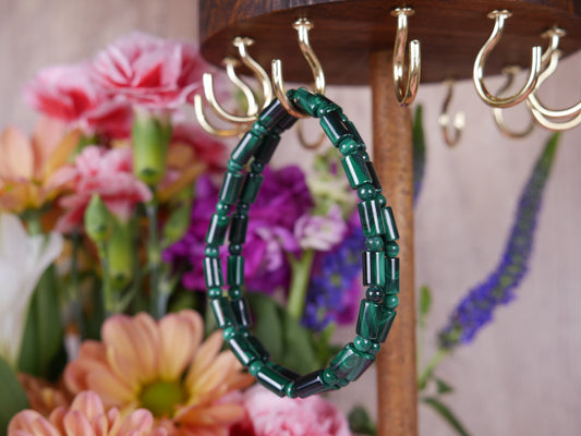 Malachite Square Bead Bracelet