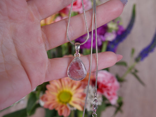 Pink Tourmaline Slice Pendant