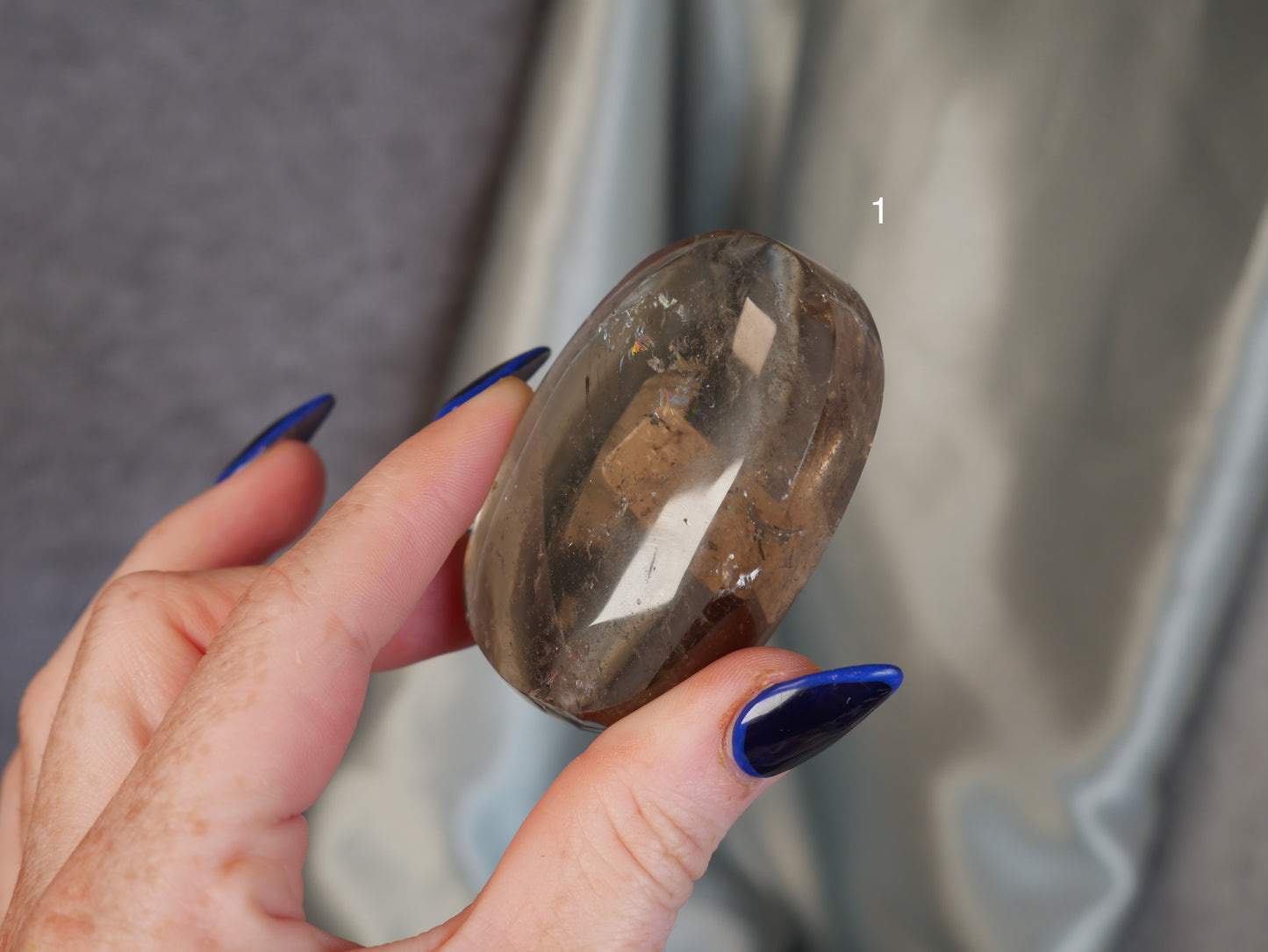 Smokey Lemurian Palm Stone [various]