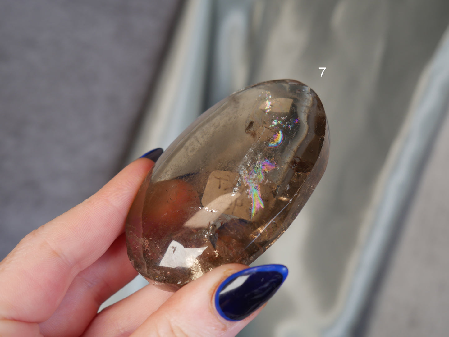 Smokey Lemurian Palm Stone [various]