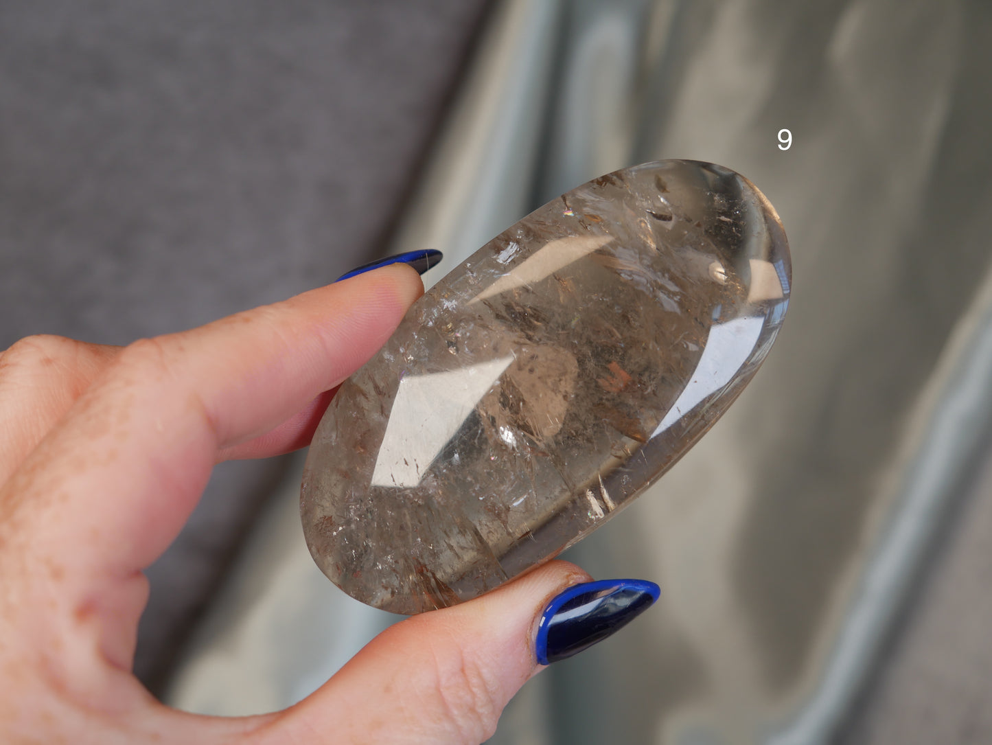 Smokey Lemurian Palm Stone [various]