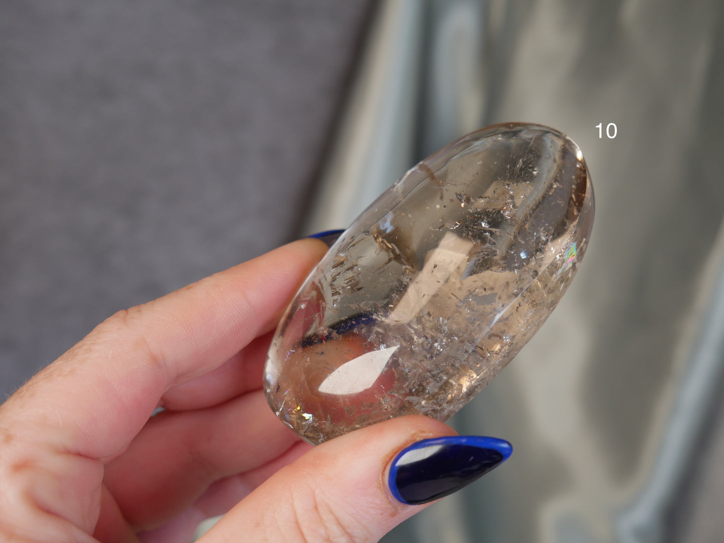 Smokey Lemurian Palm Stone [various]
