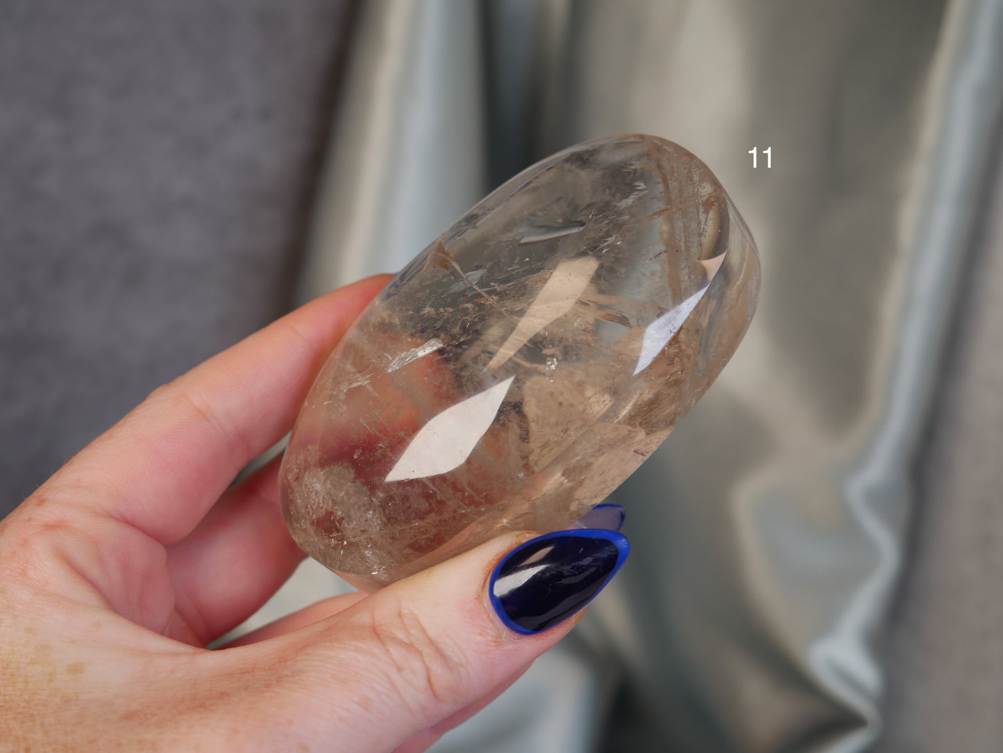 Smokey Lemurian Palm Stone [various]