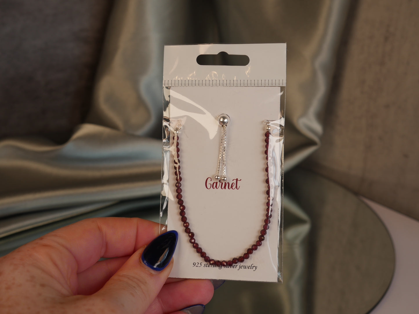 Garnet Bolo Bracelet