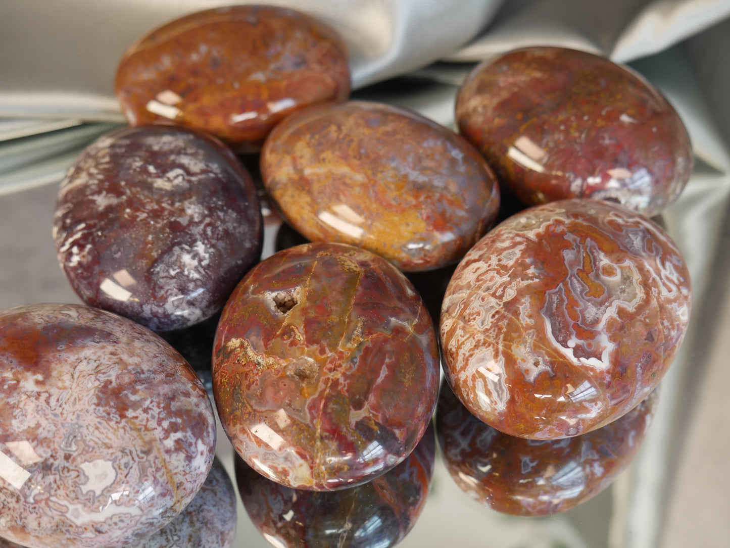 Red Moss Agate Palm Stone [various]