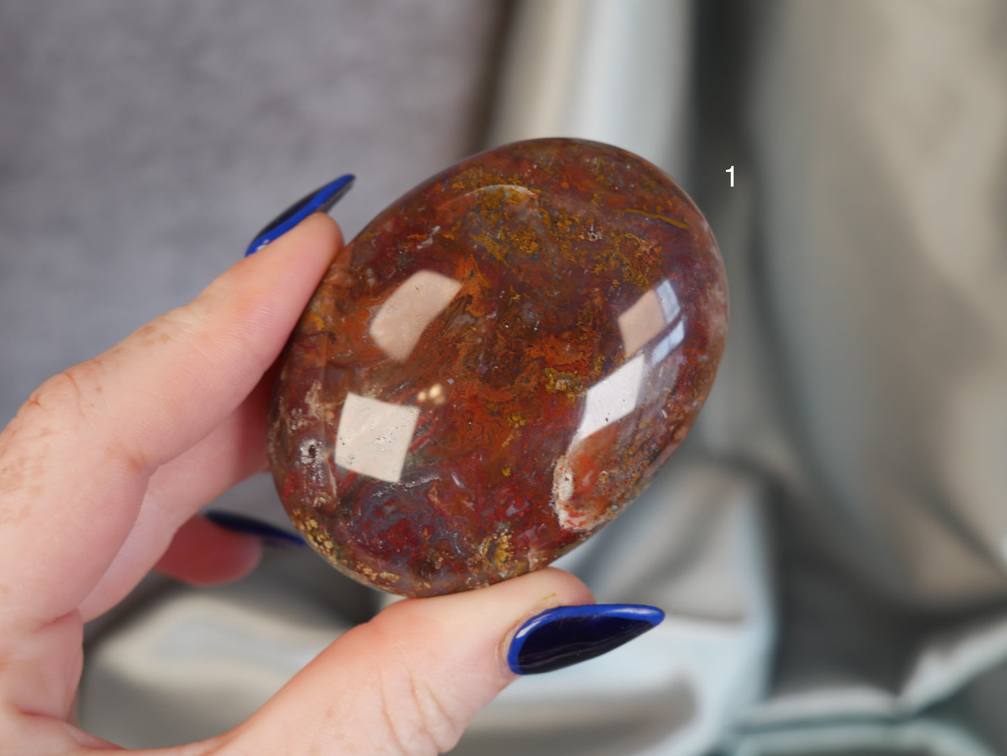 Red Moss Agate Palm Stone [various]