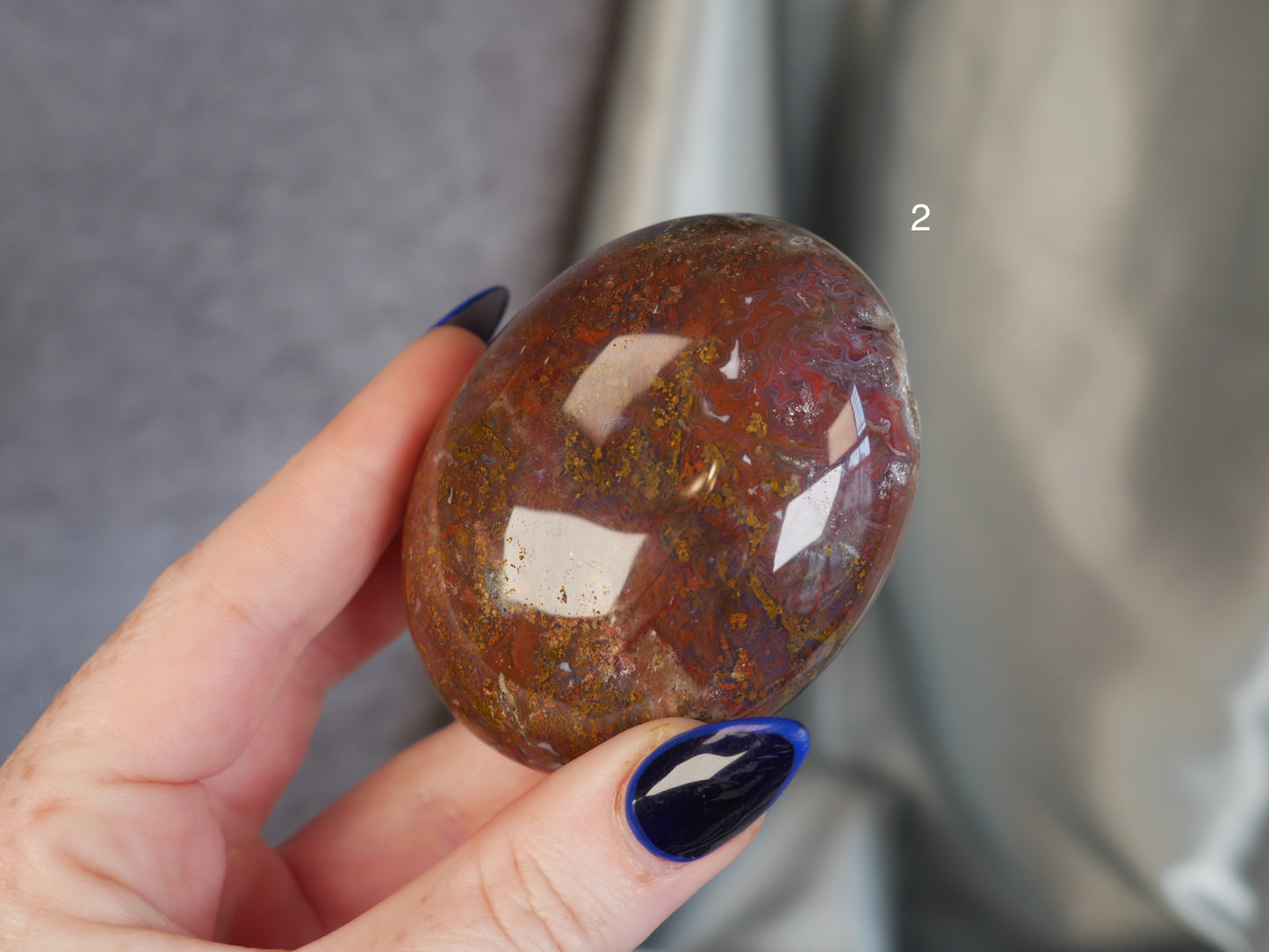 Red Moss Agate Palm Stone [various]