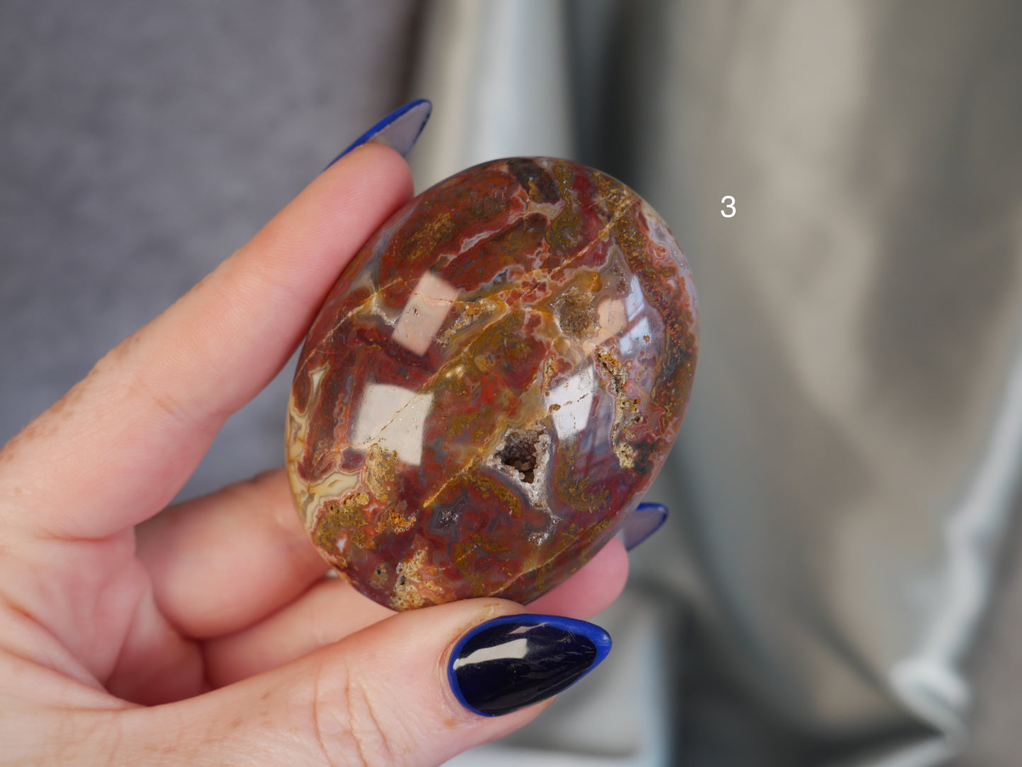 Red Moss Agate Palm Stone [various]