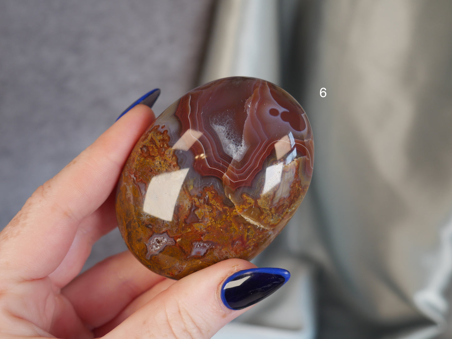 Red Moss Agate Palm Stone [various]