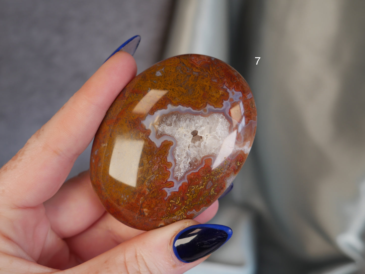 Red Moss Agate Palm Stone [various]