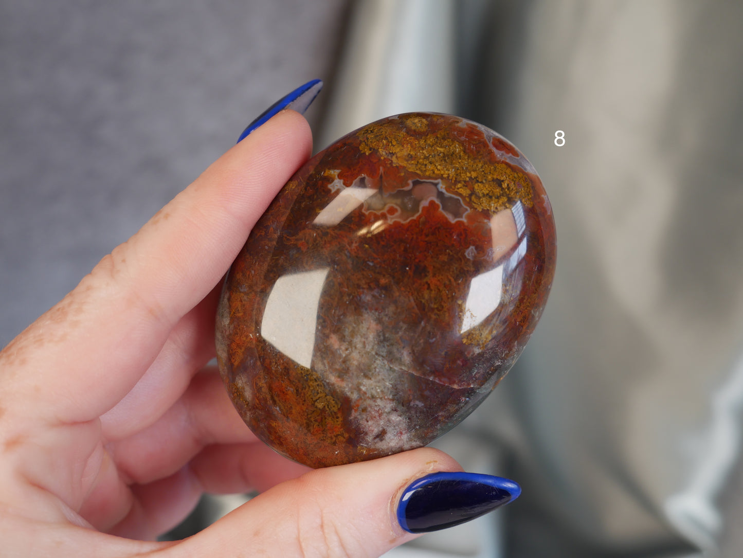 Red Moss Agate Palm Stone [various]