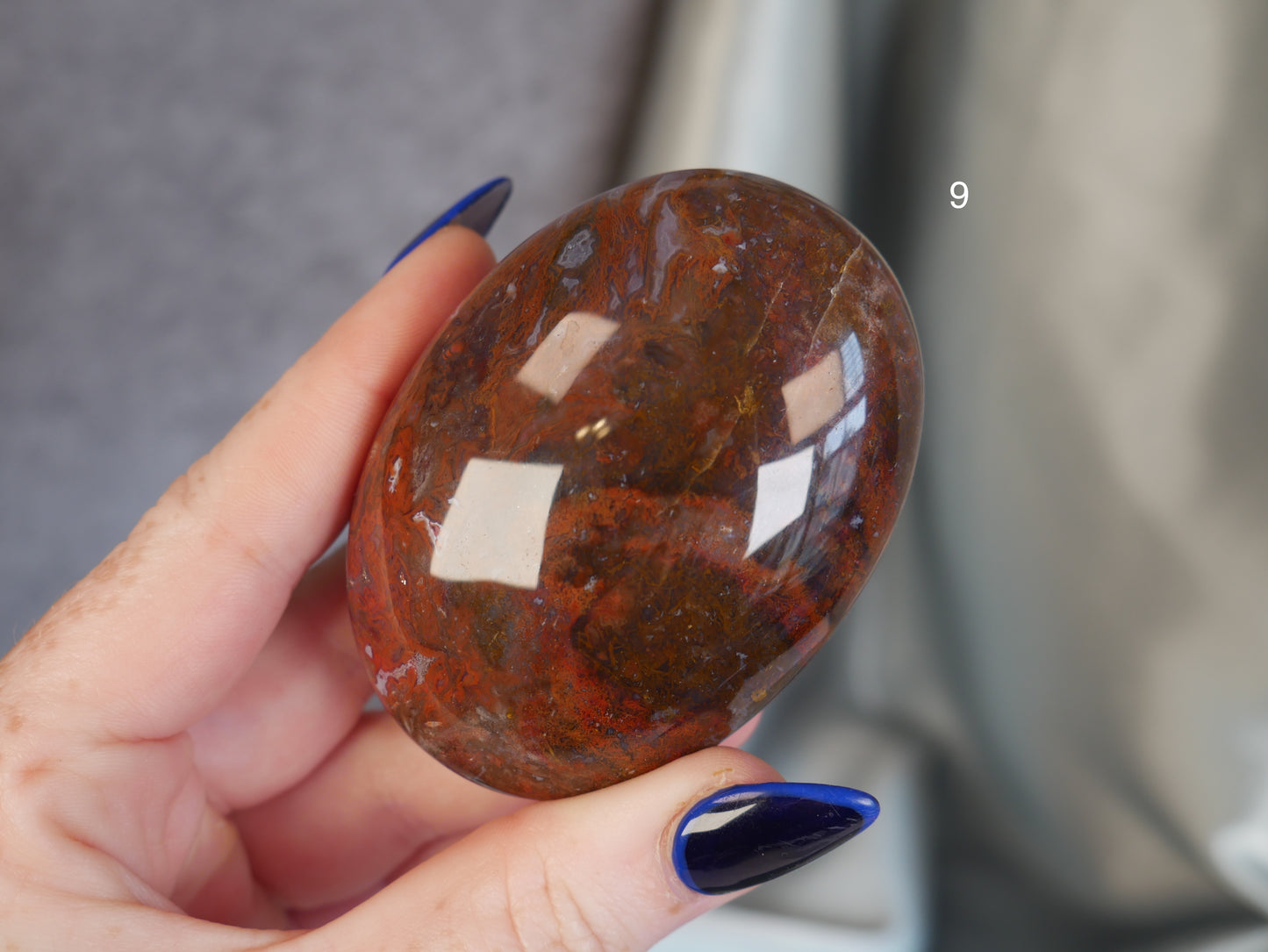 Red Moss Agate Palm Stone [various]