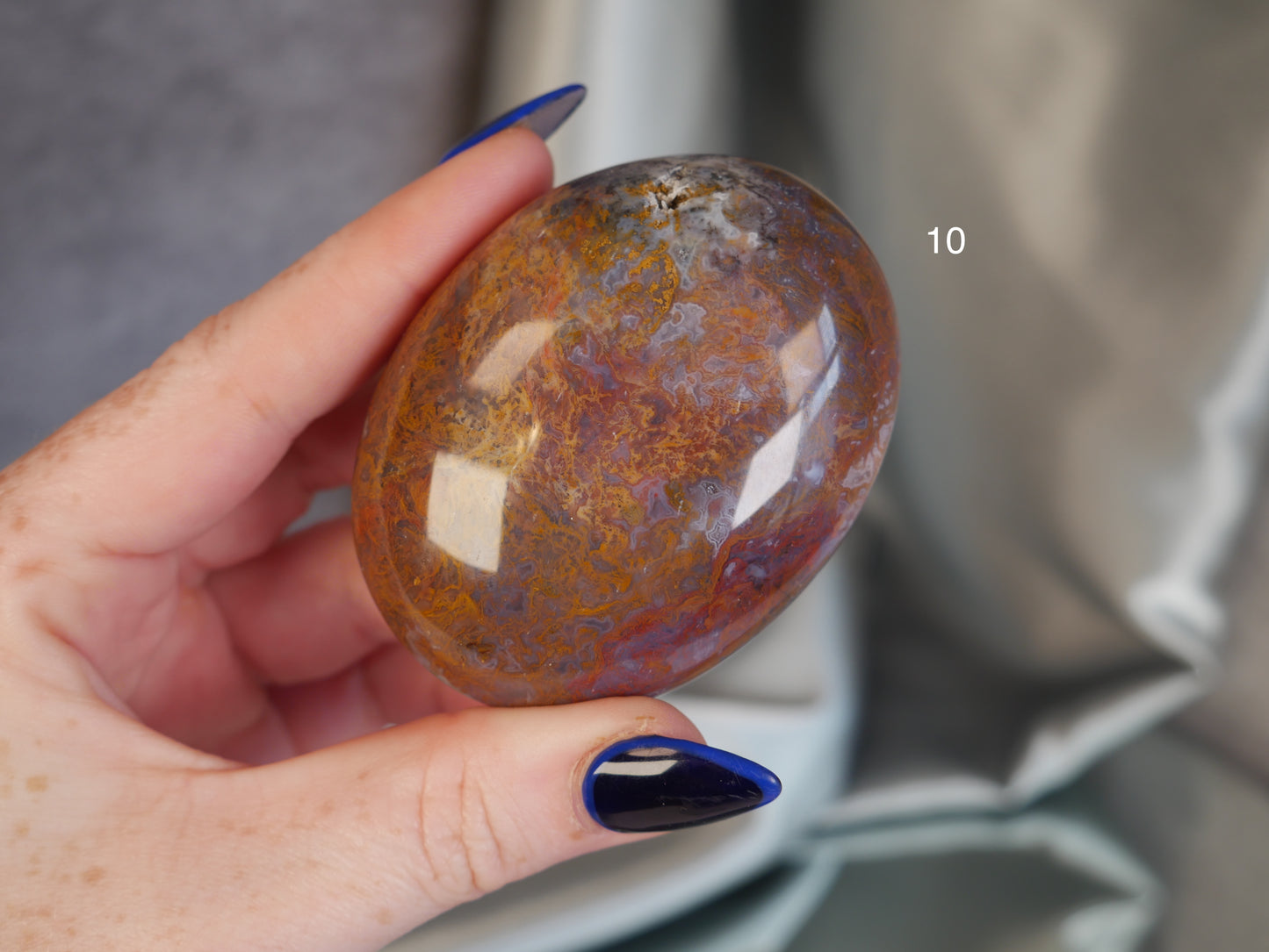 Red Moss Agate Palm Stone [various]