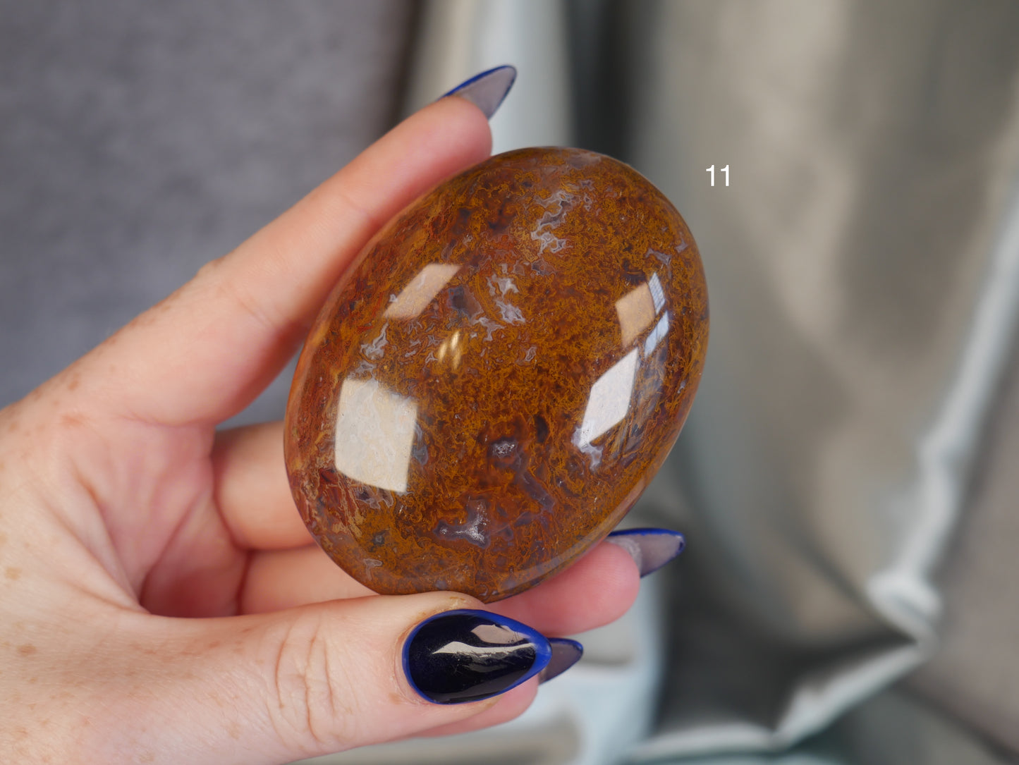 Red Moss Agate Palm Stone [various]
