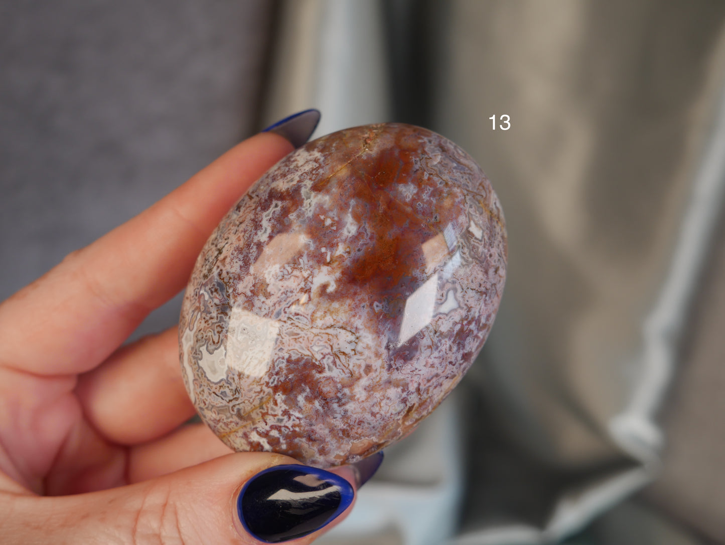 Red Moss Agate Palm Stone [various]