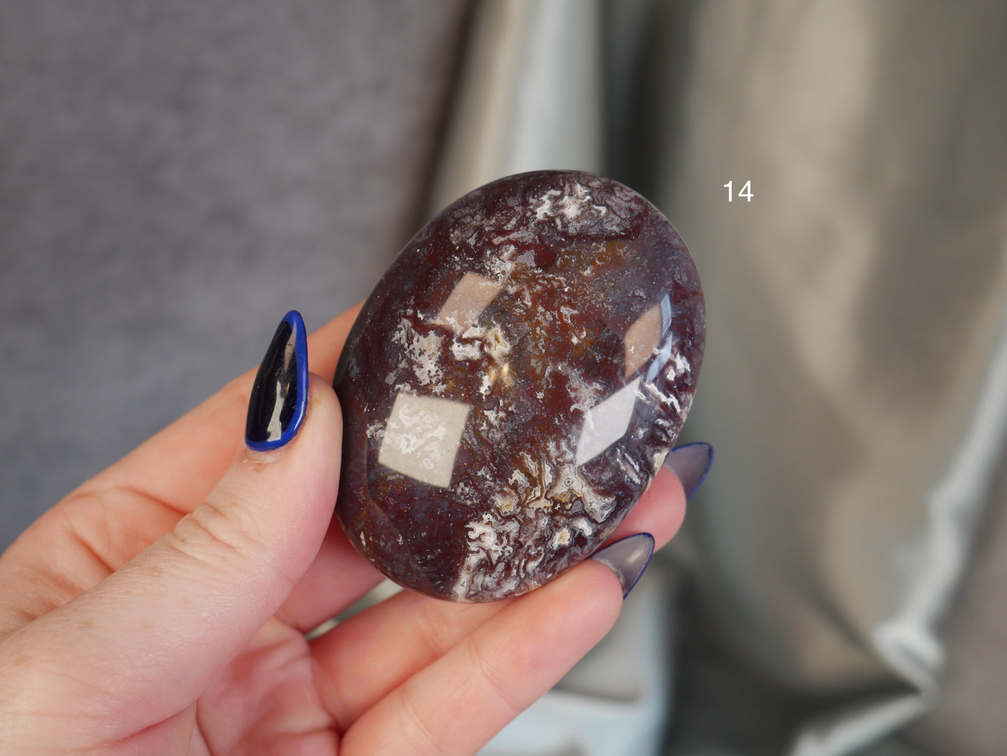 Red Moss Agate Palm Stone [various]