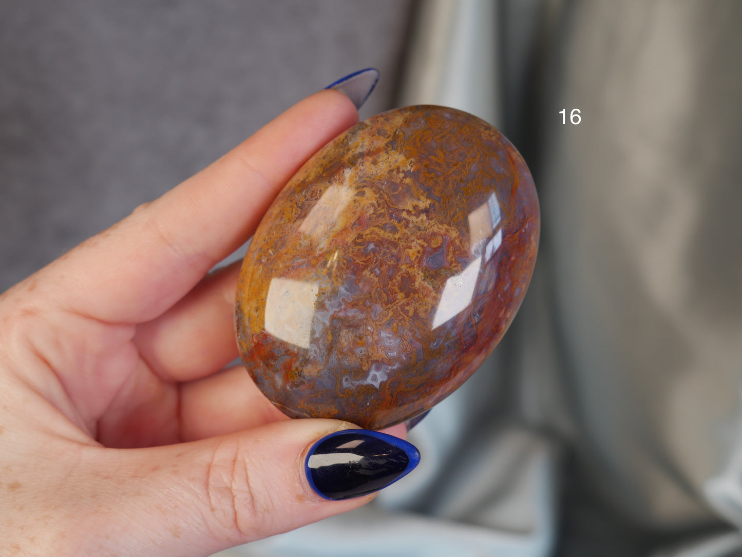 Red Moss Agate Palm Stone [various]