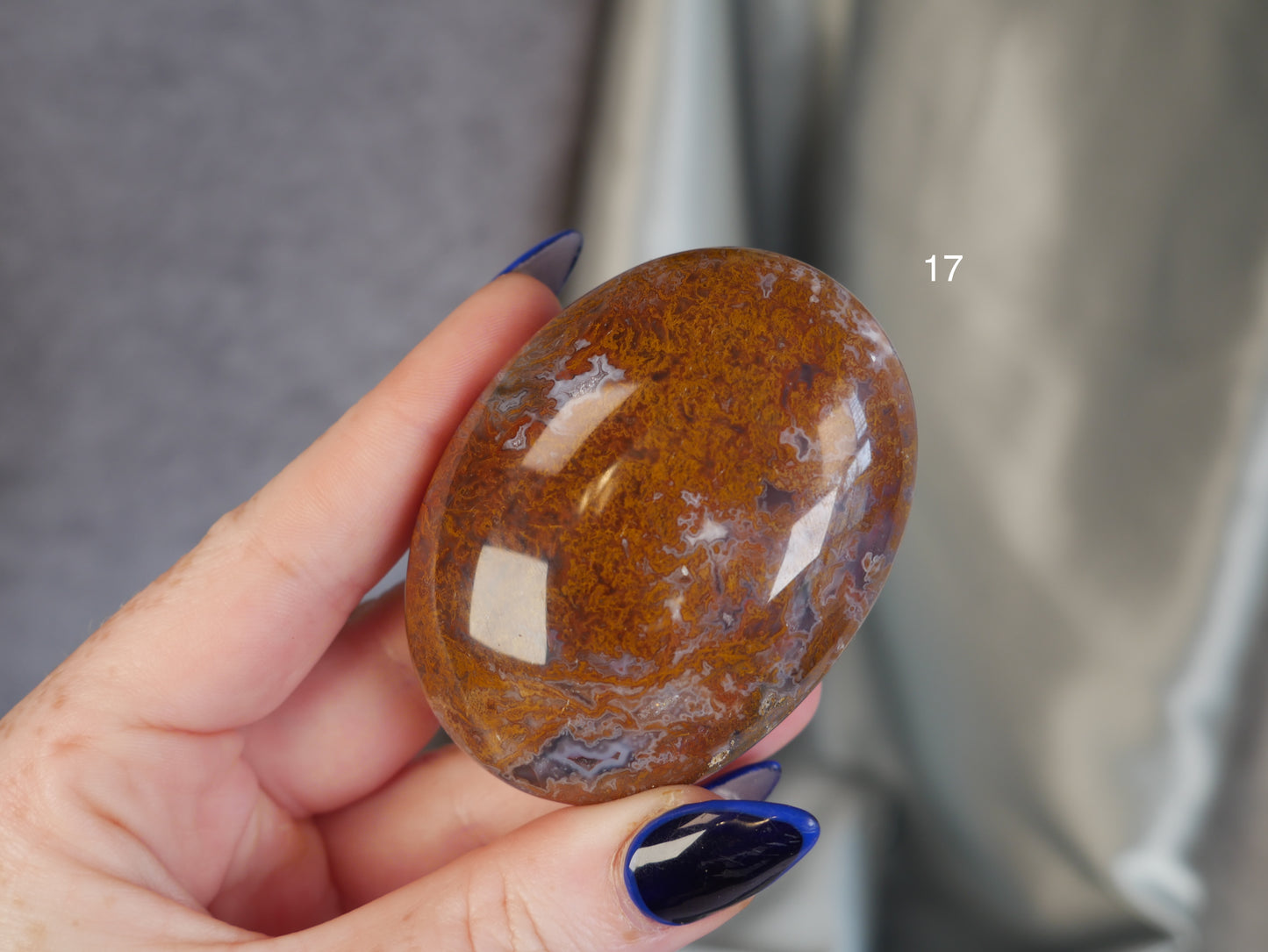 Red Moss Agate Palm Stone [various]