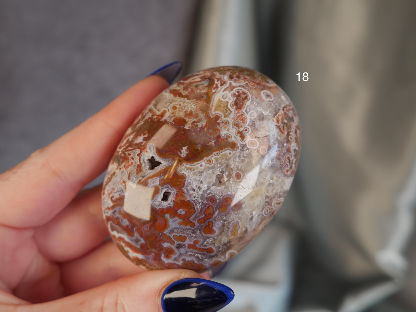 Red Moss Agate Palm Stone [various]