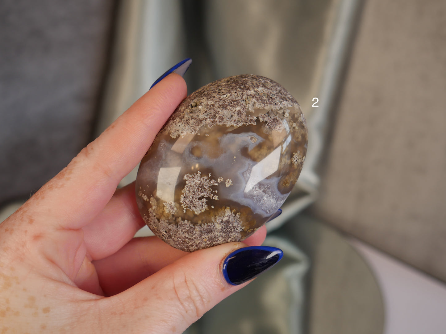 Scenic Moss Agate Palm Stone [various]