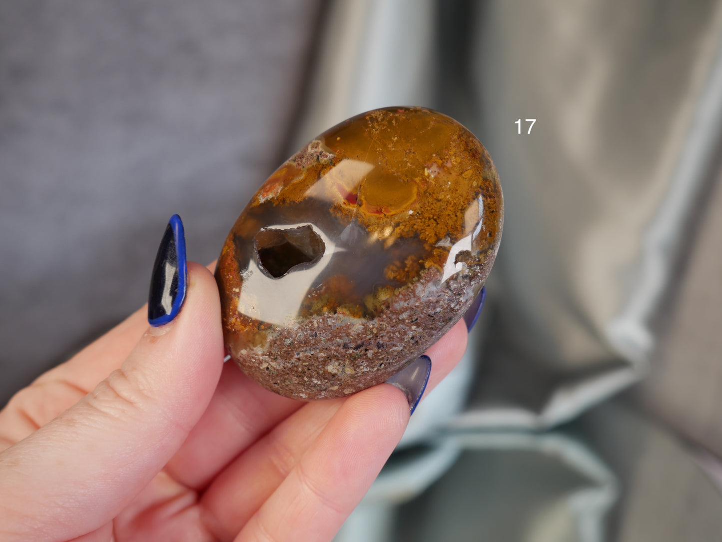 Scenic Moss Agate Palm Stone [various]