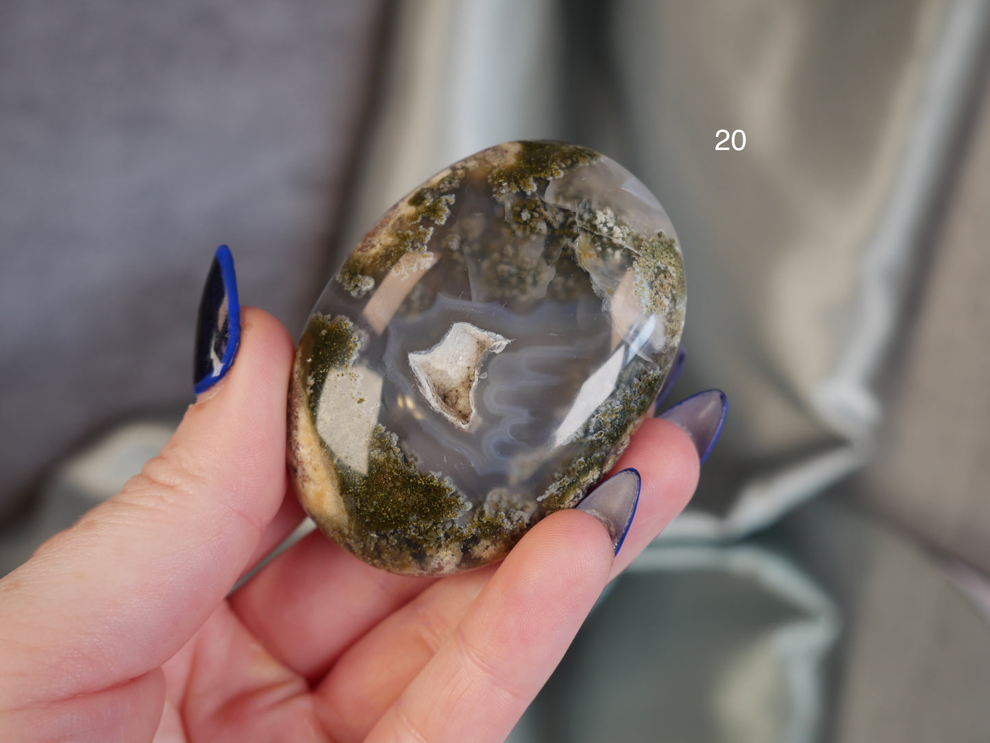 Scenic Moss Agate Palm Stone [various]
