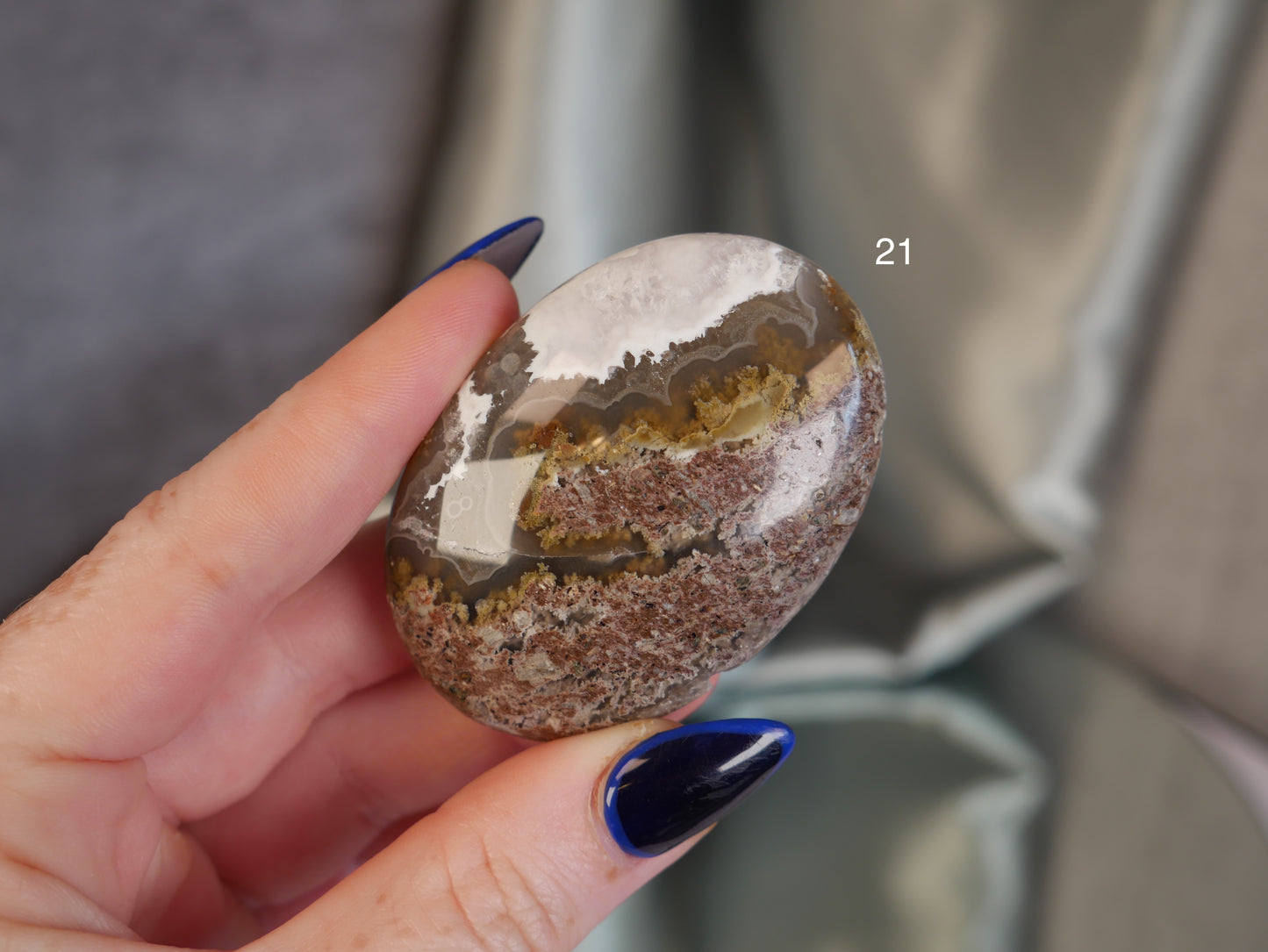 Scenic Moss Agate Palm Stone [various]