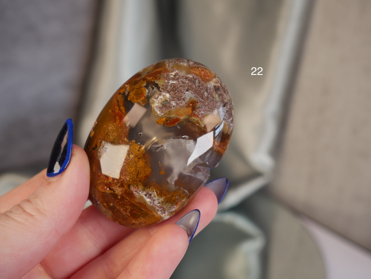 Scenic Moss Agate Palm Stone [various]