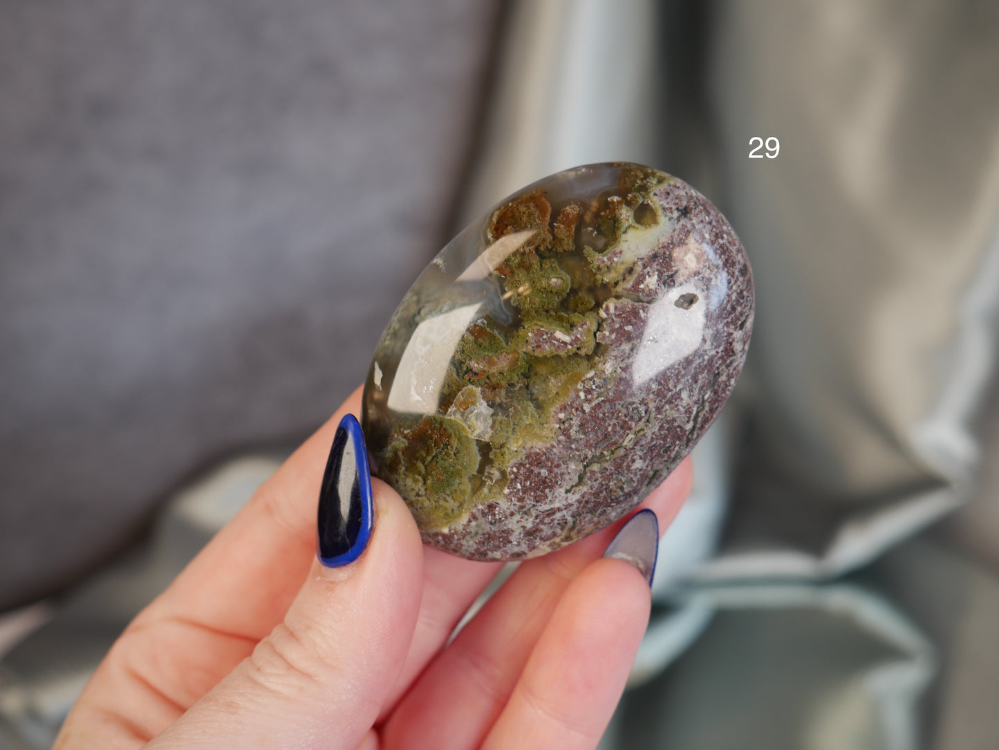Scenic Moss Agate Palm Stone [various]