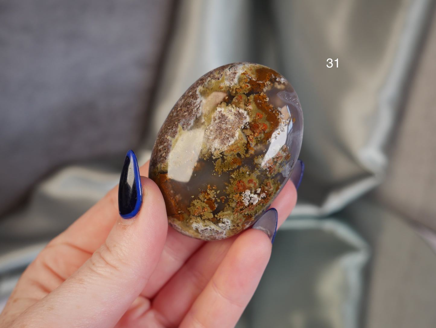 Scenic Moss Agate Palm Stone [various]