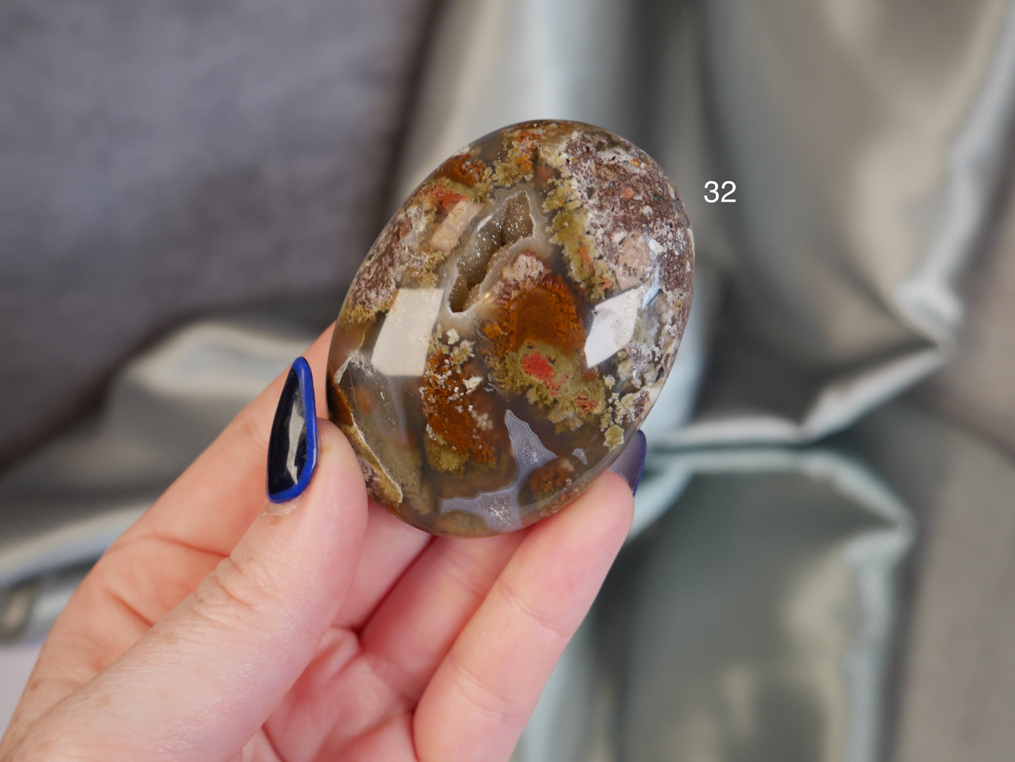 Scenic Moss Agate Palm Stone [various]