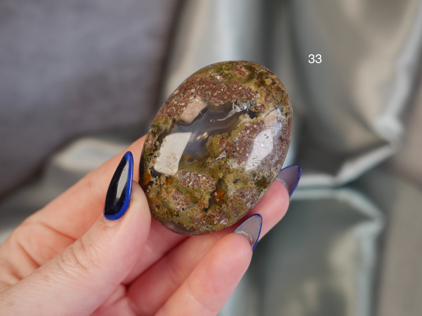 Scenic Moss Agate Palm Stone [various]